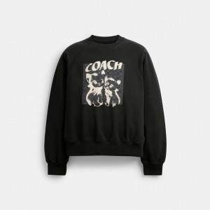 Bluza Coach The Lil Nas X Drop Signature Cats Crewneck Damskie Czarne | PLCTF589