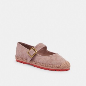 Buty Casual Coach Courtney Espadrille In Signature Canvas Damskie Głęboka Różowe | PLGSB761