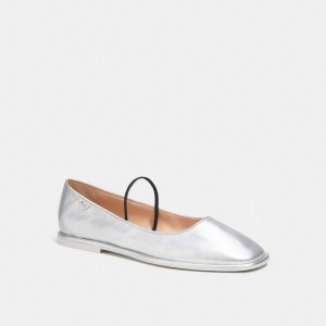 Buty Casual Coach Emilia Mary Jane In Metallic Damskie Srebrne | PLJPC759