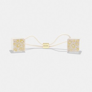 Hair Coach Signature Resin Dice Ties Damskie Złote | PLTCJ511