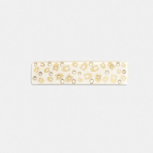 Hair Coach Signature Resin Wide Barrette Damskie Złote | PLYXH510