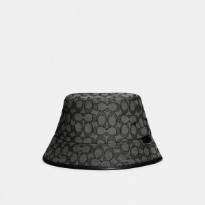 Kapelusz Coach Signature Jacquard Bucket Damskie Szare | PLVRX434