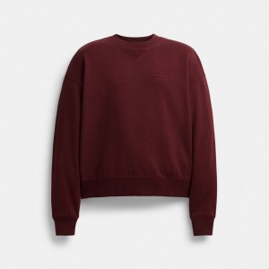 Koszula Coach Essential Crewneck Damskie Bordowe | PLRVX623