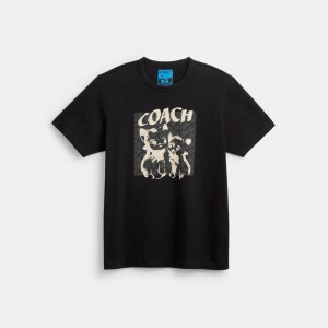 Koszulki Coach The Lil Nas X Drop Signature Cats Damskie Czarne | PLWNX569