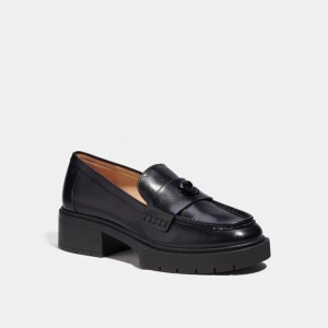 Loafer Coach Leah Damskie Czarne | PLHAW739