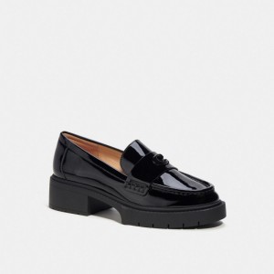 Loafer Coach Leah Damskie Czarne | PLJPE740