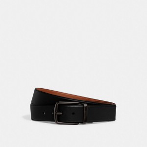 Pasek Coach Harness Buckle Cut To Size Reversible, 38 Mm Męskie Czarne | PLOKQ819