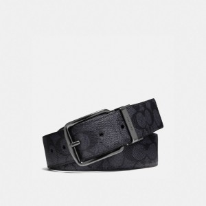 Pasek Coach Harness Buckle Cut To Size Reversible, 38 Mm Męskie Szare Czarne | PLILW820