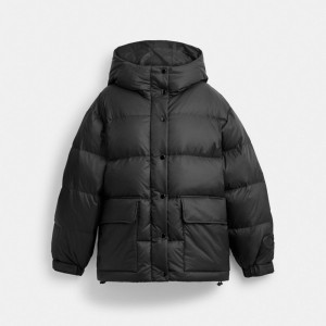 Płaszcz Coach Mid Length Puffer Damskie Czarne | PLSGM683