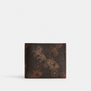 Portfel Coach Double Billfold With Large Horse And Carriage Print Męskie Szare | PLTCF832