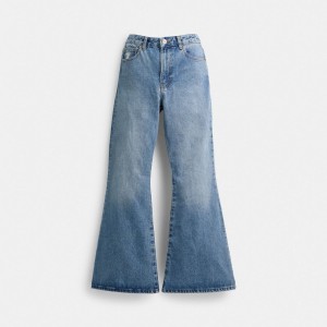 Spodnie Coach Denim Boot Cut Jeans Damskie Niebieskie | PLOKM628