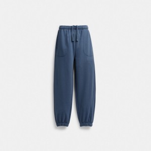 Spodnie Coach Essential Solid Joggers Damskie Niebieskie | PLILN627