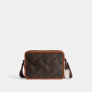 Torba Crossbody Coach Charter 24 With Large Horse And Carriage Print Męskie Szare Brązowe | PLDFC867