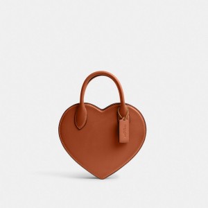 Torba Crossbody Coach Heart In Regenerative Leather Damskie Brązowe | PLFDH294