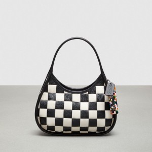 Torba na Ramię Coach Ergo In Checkerboard Patchwork Upcrafted Leather Damskie Czarne | PLGSX218