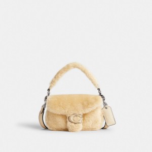 Torba na Ramię Coach Pillow Tabby 18 In Shearling Damskie Srebrne Kremowe | PLPJB194