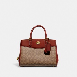 Torebka Coach Brooke Carryall 28 In Signature Canvas Damskie Brązowe Czerwone | PLYXP261