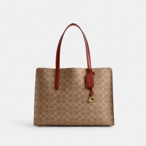 Torebka Coach Carter Carryall In Signature Canvas Damskie Brązowe Czerwone | PLTCM251