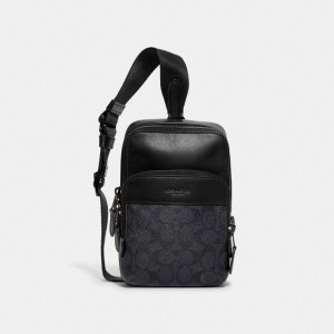 Torebka Coach Gotham Sling Pack 13 In Signature Canvas Damskie Szare | PLUZN249