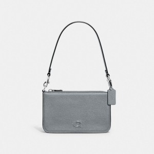 Torebka Coach Pouch With Signature Canvas Damskie Szare Niebieskie | PLAHX245