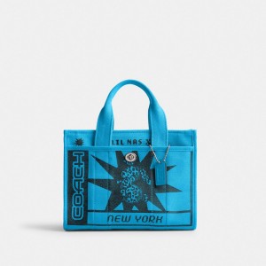 Tote Coach The Lil Nas X Drop Cargo 26 Damskie Srebrne Niebieskie | PLOKM143