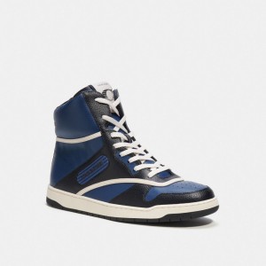 Trampki Coach C202 High Top Męskie Jasny Niebieskie | PLHAX947