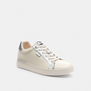 Trampki Coach Lowline Low Top Damskie Srebrne | PLVRK701