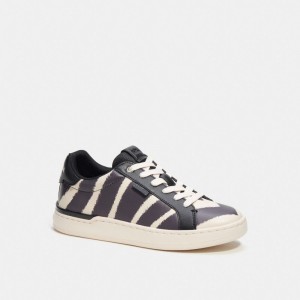 Trampki Coach Lowline Low Top With Print Damskie Czarne Białe | PLNWH699